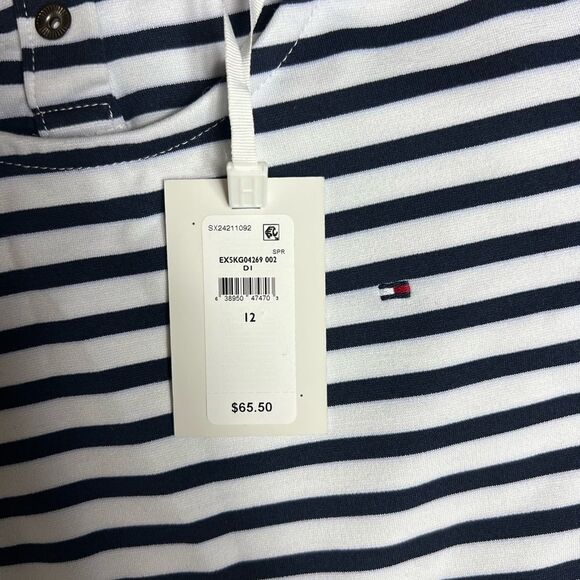 Tommy Hilfiger Essential Blue and White Stripe Skater Dress Girls Size 12 NWT - Picture 5 of 9